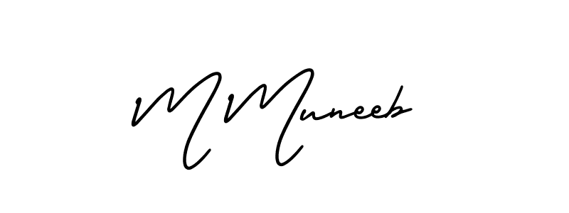 Make a short M Muneeb signature style. Manage your documents anywhere anytime using AmerikaSignatureDemo-Regular. Create and add eSignatures, submit forms, share and send files easily. M Muneeb signature style 3 images and pictures png