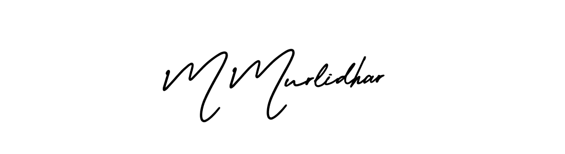 Use a signature maker to create a handwritten signature online. With this signature software, you can design (AmerikaSignatureDemo-Regular) your own signature for name M Murlidhar. M Murlidhar signature style 3 images and pictures png