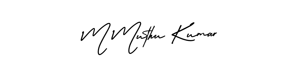 Create a beautiful signature design for name M Muthu Kumar. With this signature (AmerikaSignatureDemo-Regular) fonts, you can make a handwritten signature for free. M Muthu Kumar signature style 3 images and pictures png