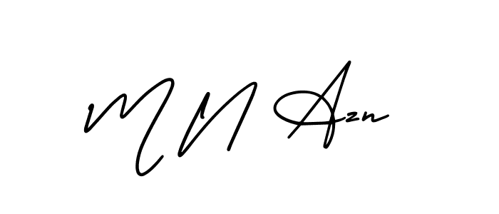 Create a beautiful signature design for name M N Azn. With this signature (AmerikaSignatureDemo-Regular) fonts, you can make a handwritten signature for free. M N Azn signature style 3 images and pictures png