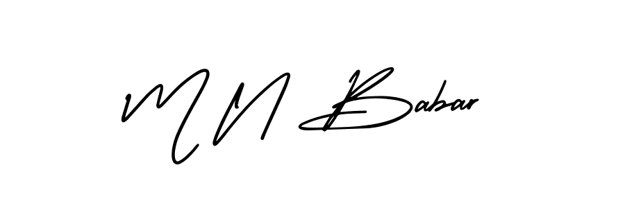 Use a signature maker to create a handwritten signature online. With this signature software, you can design (AmerikaSignatureDemo-Regular) your own signature for name M N Babar. M N Babar signature style 3 images and pictures png