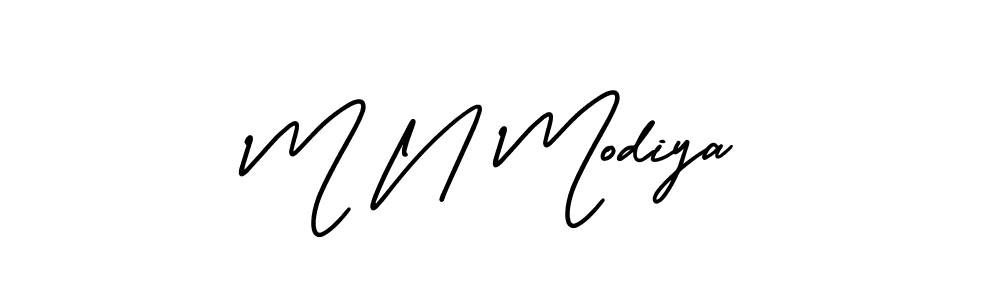Create a beautiful signature design for name M N Modiya. With this signature (AmerikaSignatureDemo-Regular) fonts, you can make a handwritten signature for free. M N Modiya signature style 3 images and pictures png