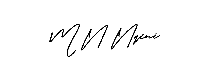 Also You can easily find your signature by using the search form. We will create M N Nqini name handwritten signature images for you free of cost using AmerikaSignatureDemo-Regular sign style. M N Nqini signature style 3 images and pictures png