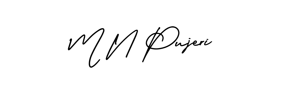 It looks lik you need a new signature style for name M N Pujeri. Design unique handwritten (AmerikaSignatureDemo-Regular) signature with our free signature maker in just a few clicks. M N Pujeri signature style 3 images and pictures png