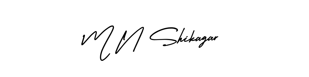 Make a beautiful signature design for name M N Shikagar. With this signature (AmerikaSignatureDemo-Regular) style, you can create a handwritten signature for free. M N Shikagar signature style 3 images and pictures png