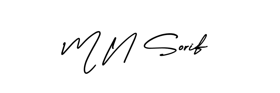 Also we have M N Sorif name is the best signature style. Create professional handwritten signature collection using AmerikaSignatureDemo-Regular autograph style. M N Sorif signature style 3 images and pictures png