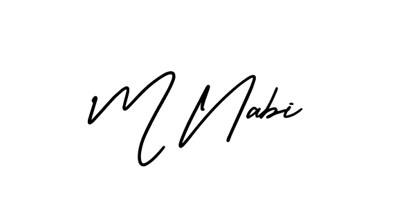 Use a signature maker to create a handwritten signature online. With this signature software, you can design (AmerikaSignatureDemo-Regular) your own signature for name M Nabi. M Nabi signature style 3 images and pictures png