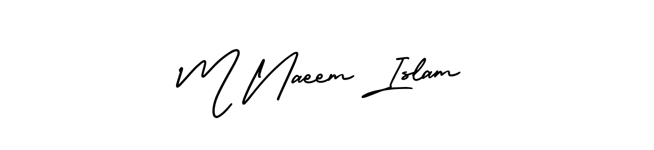 How to make M Naeem Islam name signature. Use AmerikaSignatureDemo-Regular style for creating short signs online. This is the latest handwritten sign. M Naeem Islam signature style 3 images and pictures png