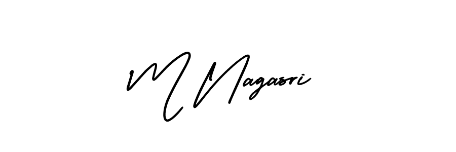 M Nagasri stylish signature style. Best Handwritten Sign (AmerikaSignatureDemo-Regular) for my name. Handwritten Signature Collection Ideas for my name M Nagasri. M Nagasri signature style 3 images and pictures png