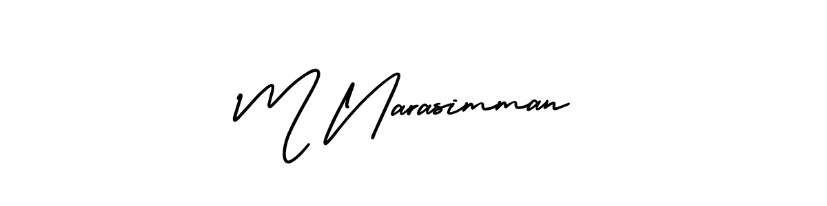 M Narasimman stylish signature style. Best Handwritten Sign (AmerikaSignatureDemo-Regular) for my name. Handwritten Signature Collection Ideas for my name M Narasimman. M Narasimman signature style 3 images and pictures png