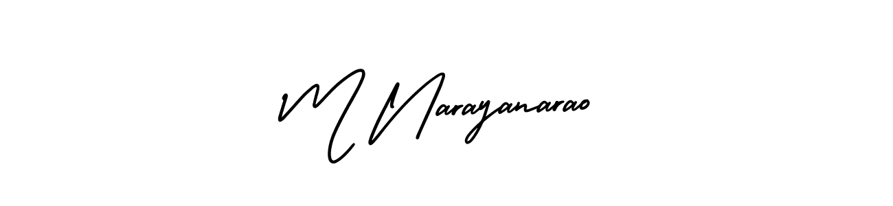 Create a beautiful signature design for name M Narayanarao. With this signature (AmerikaSignatureDemo-Regular) fonts, you can make a handwritten signature for free. M Narayanarao signature style 3 images and pictures png