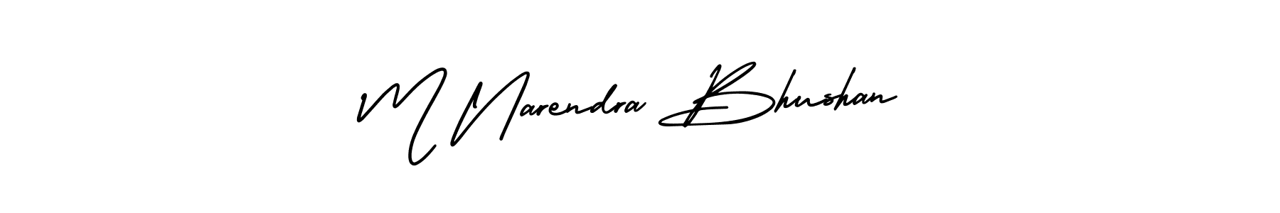 Create a beautiful signature design for name M Narendra Bhushan. With this signature (AmerikaSignatureDemo-Regular) fonts, you can make a handwritten signature for free. M Narendra Bhushan signature style 3 images and pictures png