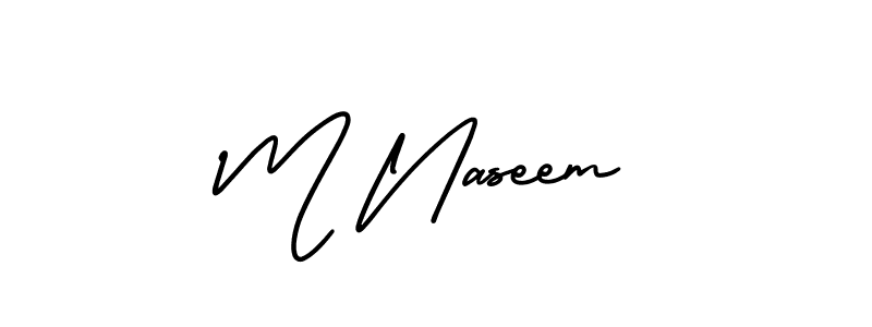 Design your own signature with our free online signature maker. With this signature software, you can create a handwritten (AmerikaSignatureDemo-Regular) signature for name M Naseem. M Naseem signature style 3 images and pictures png