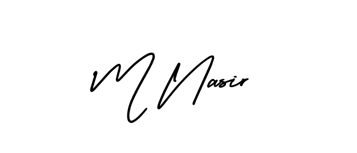 Create a beautiful signature design for name M Nasir. With this signature (AmerikaSignatureDemo-Regular) fonts, you can make a handwritten signature for free. M Nasir signature style 3 images and pictures png