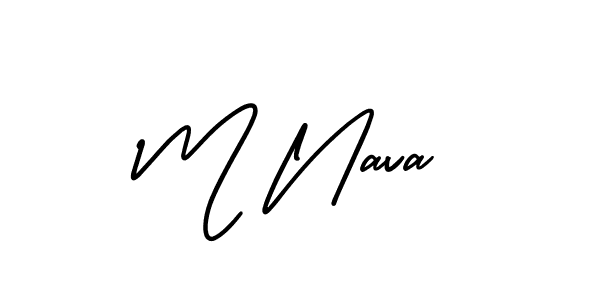 Also You can easily find your signature by using the search form. We will create M Nava name handwritten signature images for you free of cost using AmerikaSignatureDemo-Regular sign style. M Nava signature style 3 images and pictures png