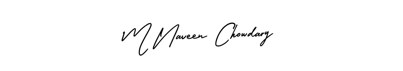 Design your own signature with our free online signature maker. With this signature software, you can create a handwritten (AmerikaSignatureDemo-Regular) signature for name M Naveen Chowdary. M Naveen Chowdary signature style 3 images and pictures png