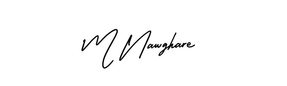 Similarly AmerikaSignatureDemo-Regular is the best handwritten signature design. Signature creator online .You can use it as an online autograph creator for name M Nawghare. M Nawghare signature style 3 images and pictures png