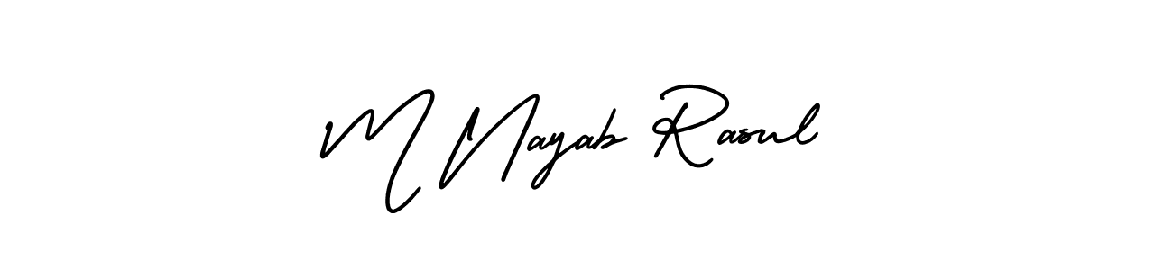 How to make M Nayab Rasul name signature. Use AmerikaSignatureDemo-Regular style for creating short signs online. This is the latest handwritten sign. M Nayab Rasul signature style 3 images and pictures png