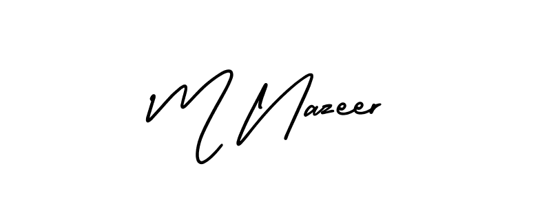 Create a beautiful signature design for name M Nazeer. With this signature (AmerikaSignatureDemo-Regular) fonts, you can make a handwritten signature for free. M Nazeer signature style 3 images and pictures png