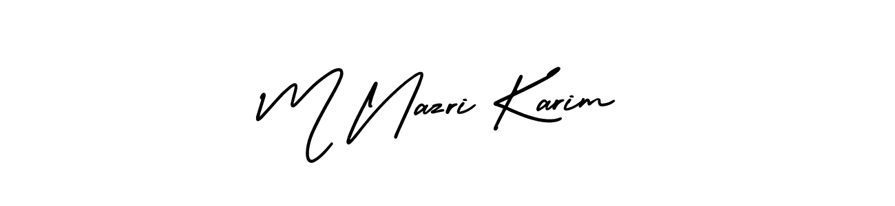 Make a beautiful signature design for name M Nazri Karim. With this signature (AmerikaSignatureDemo-Regular) style, you can create a handwritten signature for free. M Nazri Karim signature style 3 images and pictures png