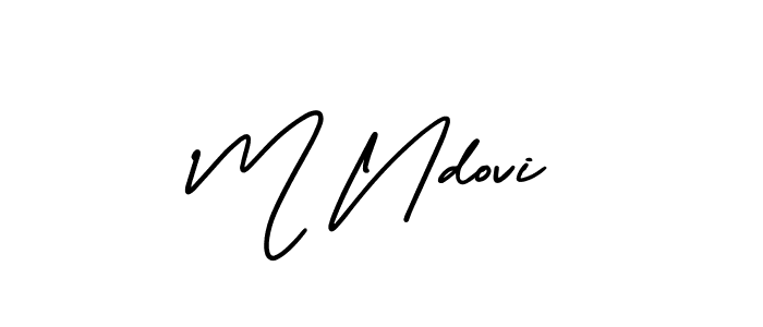 Design your own signature with our free online signature maker. With this signature software, you can create a handwritten (AmerikaSignatureDemo-Regular) signature for name M Ndovi. M Ndovi signature style 3 images and pictures png