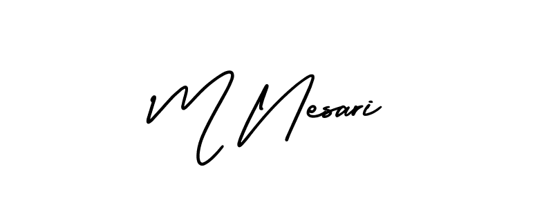 Design your own signature with our free online signature maker. With this signature software, you can create a handwritten (AmerikaSignatureDemo-Regular) signature for name M Nesari. M Nesari signature style 3 images and pictures png