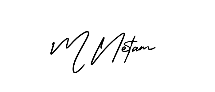 if you are searching for the best signature style for your name M Netam. so please give up your signature search. here we have designed multiple signature styles  using AmerikaSignatureDemo-Regular. M Netam signature style 3 images and pictures png