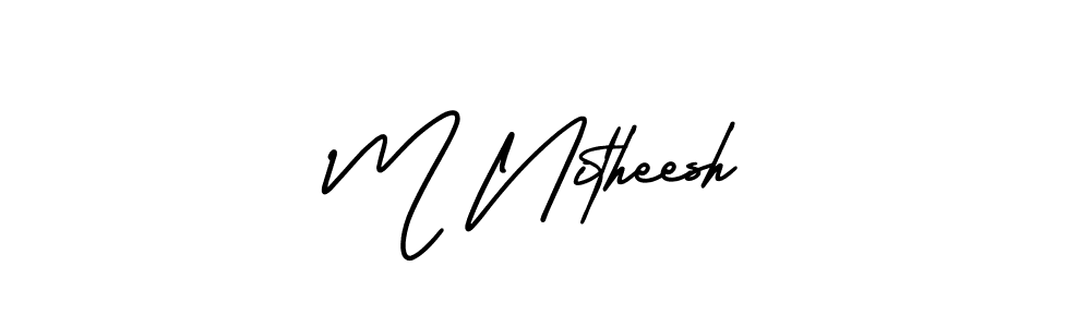 Here are the top 10 professional signature styles for the name M Nitheesh. These are the best autograph styles you can use for your name. M Nitheesh signature style 3 images and pictures png