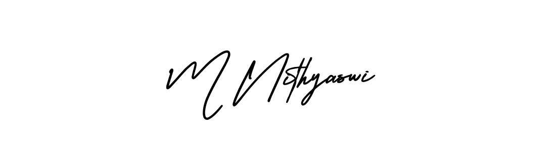 Make a beautiful signature design for name M Nithyaswi. Use this online signature maker to create a handwritten signature for free. M Nithyaswi signature style 3 images and pictures png