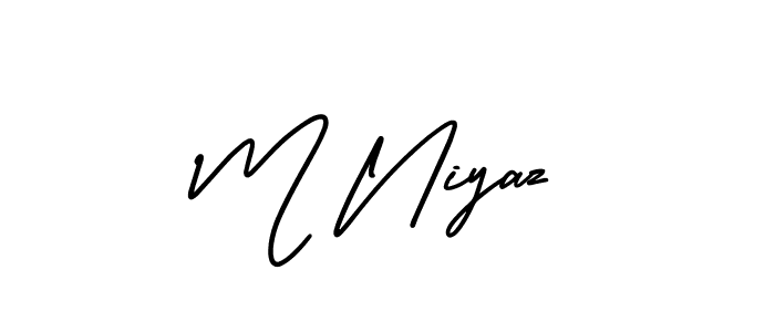 Design your own signature with our free online signature maker. With this signature software, you can create a handwritten (AmerikaSignatureDemo-Regular) signature for name M Niyaz. M Niyaz signature style 3 images and pictures png