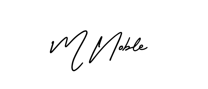 Design your own signature with our free online signature maker. With this signature software, you can create a handwritten (AmerikaSignatureDemo-Regular) signature for name M Noble. M Noble signature style 3 images and pictures png