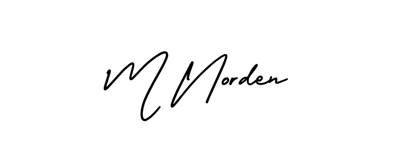 M Norden stylish signature style. Best Handwritten Sign (AmerikaSignatureDemo-Regular) for my name. Handwritten Signature Collection Ideas for my name M Norden. M Norden signature style 3 images and pictures png