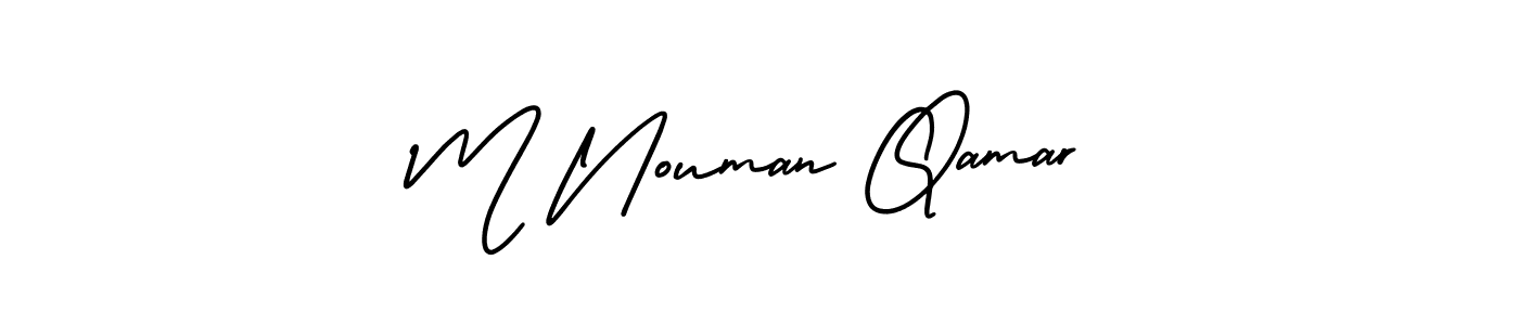 M Nouman Qamar stylish signature style. Best Handwritten Sign (AmerikaSignatureDemo-Regular) for my name. Handwritten Signature Collection Ideas for my name M Nouman Qamar. M Nouman Qamar signature style 3 images and pictures png