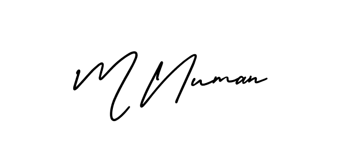 M Numan stylish signature style. Best Handwritten Sign (AmerikaSignatureDemo-Regular) for my name. Handwritten Signature Collection Ideas for my name M Numan. M Numan signature style 3 images and pictures png
