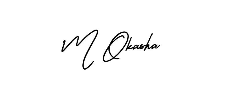 AmerikaSignatureDemo-Regular is a professional signature style that is perfect for those who want to add a touch of class to their signature. It is also a great choice for those who want to make their signature more unique. Get M Okasha name to fancy signature for free. M Okasha signature style 3 images and pictures png