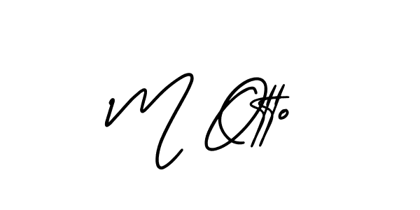 Design your own signature with our free online signature maker. With this signature software, you can create a handwritten (AmerikaSignatureDemo-Regular) signature for name M Otto. M Otto signature style 3 images and pictures png