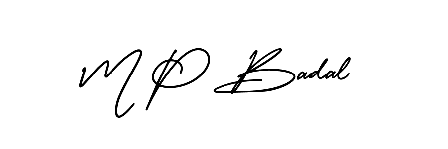 How to Draw M P Badal signature style? AmerikaSignatureDemo-Regular is a latest design signature styles for name M P Badal. M P Badal signature style 3 images and pictures png