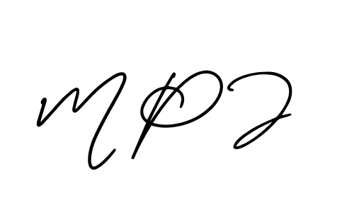 The best way (AmerikaSignatureDemo-Regular) to make a short signature is to pick only two or three words in your name. The name M P J include a total of six letters. For converting this name. M P J signature style 3 images and pictures png