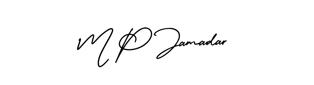 Design your own signature with our free online signature maker. With this signature software, you can create a handwritten (AmerikaSignatureDemo-Regular) signature for name M P Jamadar. M P Jamadar signature style 3 images and pictures png