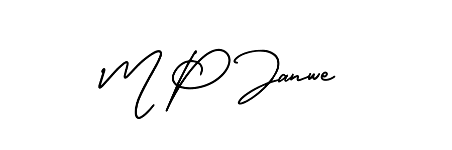 Use a signature maker to create a handwritten signature online. With this signature software, you can design (AmerikaSignatureDemo-Regular) your own signature for name M P Janwe. M P Janwe signature style 3 images and pictures png