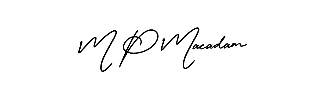 Create a beautiful signature design for name M P Macadam. With this signature (AmerikaSignatureDemo-Regular) fonts, you can make a handwritten signature for free. M P Macadam signature style 3 images and pictures png