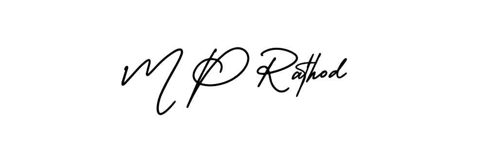 M P Rathod stylish signature style. Best Handwritten Sign (AmerikaSignatureDemo-Regular) for my name. Handwritten Signature Collection Ideas for my name M P Rathod. M P Rathod signature style 3 images and pictures png