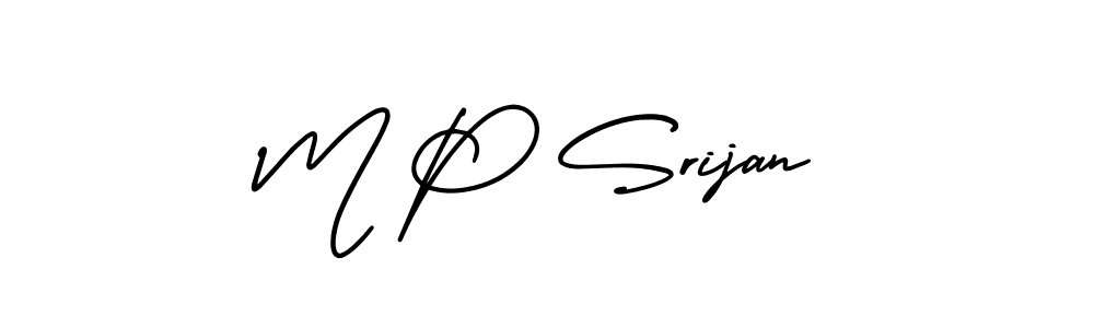 Create a beautiful signature design for name M P Srijan. With this signature (AmerikaSignatureDemo-Regular) fonts, you can make a handwritten signature for free. M P Srijan signature style 3 images and pictures png