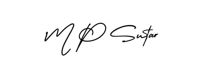 if you are searching for the best signature style for your name M P Sutar. so please give up your signature search. here we have designed multiple signature styles  using AmerikaSignatureDemo-Regular. M P Sutar signature style 3 images and pictures png