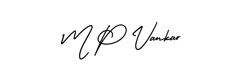 How to make M P Vankar signature? AmerikaSignatureDemo-Regular is a professional autograph style. Create handwritten signature for M P Vankar name. M P Vankar signature style 3 images and pictures png