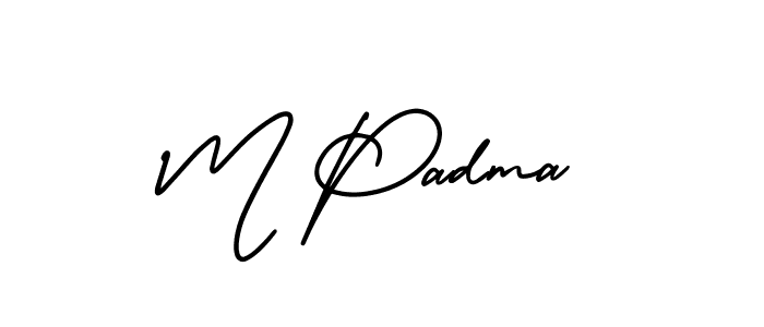 The best way (AmerikaSignatureDemo-Regular) to make a short signature is to pick only two or three words in your name. The name M Padma include a total of six letters. For converting this name. M Padma signature style 3 images and pictures png