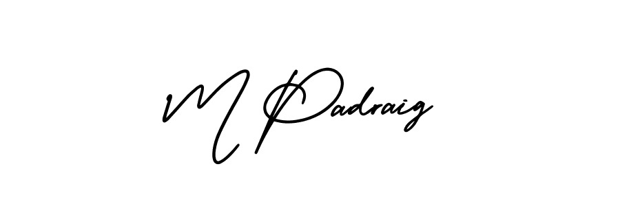 How to make M Padraig name signature. Use AmerikaSignatureDemo-Regular style for creating short signs online. This is the latest handwritten sign. M Padraig signature style 3 images and pictures png