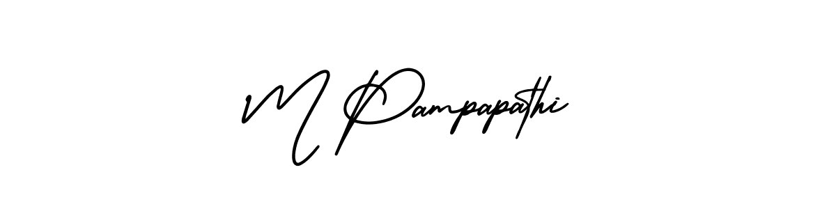 AmerikaSignatureDemo-Regular is a professional signature style that is perfect for those who want to add a touch of class to their signature. It is also a great choice for those who want to make their signature more unique. Get M Pampapathi name to fancy signature for free. M Pampapathi signature style 3 images and pictures png