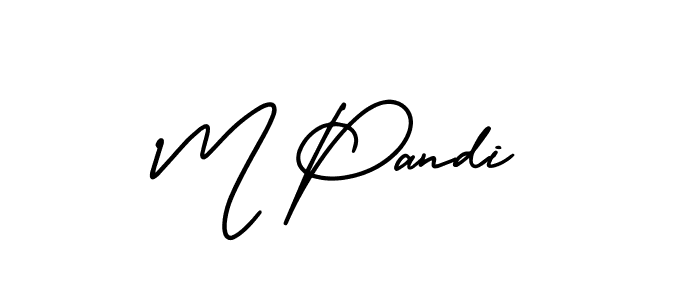 Make a beautiful signature design for name M Pandi. With this signature (AmerikaSignatureDemo-Regular) style, you can create a handwritten signature for free. M Pandi signature style 3 images and pictures png