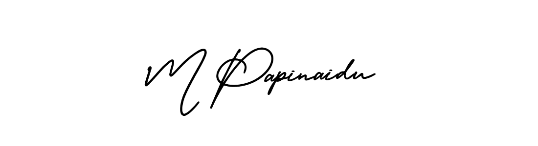 The best way (AmerikaSignatureDemo-Regular) to make a short signature is to pick only two or three words in your name. The name M Papinaidu include a total of six letters. For converting this name. M Papinaidu signature style 3 images and pictures png